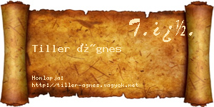 Tiller Ágnes névjegykártya