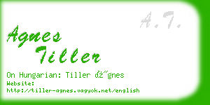 agnes tiller business card